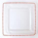 Wedding Table Decoration Gold Square Glass Plate 12 Inch