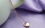 Stainless Steel Necklace Pink Gold 18K Rose Golden Fashion Necklace