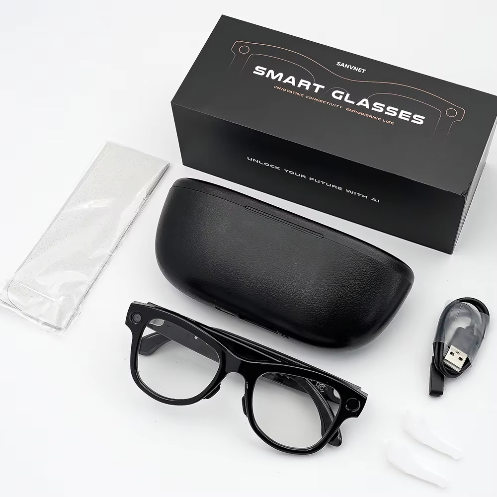 GS5 Max Smart Glasses With Charging Case 8MP Camera Wi-Fi Transfer AI Translation