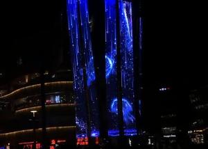 China 250W/Sqm Outdoor Transparent Led Screen P25*25 RGB DIP 2R2G2B factory