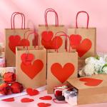 Gravure Printing Personalized Kraft Paper Bag for Valentine's Day Retail Gift