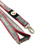 Brand Flat Polyester Lanyard Two Side Colors Plastic Safety Buckle Egg Hook