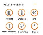 Blood Pressure Coin Opareted Lcd Screen Scale Wifi Height Weight For Human