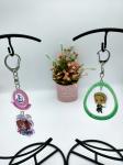 Glistening Beauty Acrylic Sheet Keychain With Glitter Logo Engraving