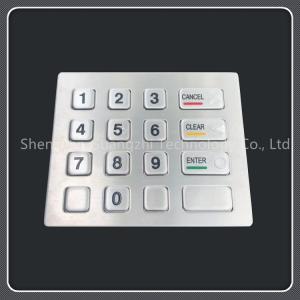 China Dust Resistant 16 Key Keypad , Stainless Steel Vending Machine Keypad factory
