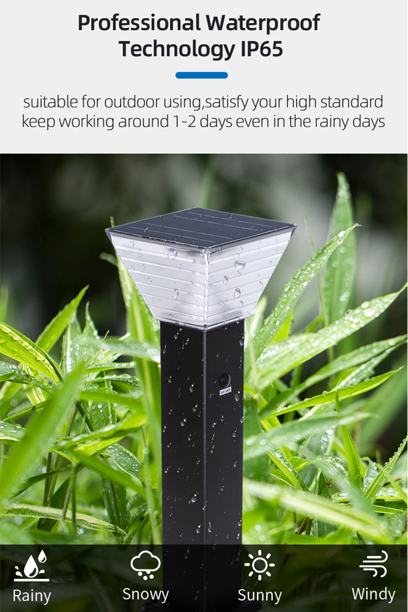 Minimalist 7W LED Solar Garden Light Landscape Decoration Bollard LED Lawn Lighting