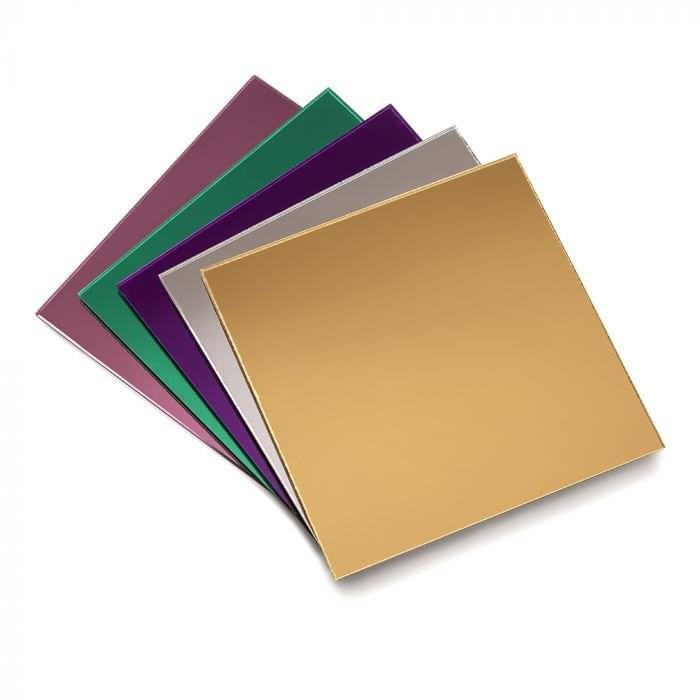 Adhesive Coloured Mirror Acrylic Gold Silver With PE Film Plastic Board Panels