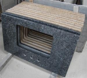 China Blue Pearl Solid Granite Worktops Apartment / Hotel Renovation Suit factory