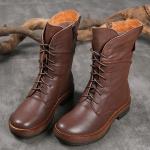 S037 Casual handmade women's shoes original retro Martin boots round head side