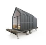 Galvanized Steel Square Tubes Modern Triangular Wooden Container House on Wheels