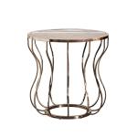 Golden Metal Corner Table Sofa Side Table Round Glass Table Top Bedside Table