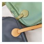 Green PU Shoulder Bag 35cm 21cm Nylon Tote Bag With Zipper