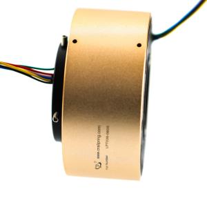 China 38.1mm Hole Dia Slip Ring of 6 Circuits Transmitting 5A Per Circuit with 300 rpm Working Speed factory