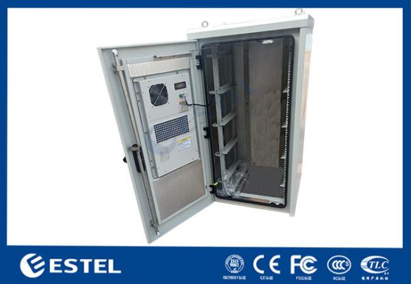 20U Capacity Outdoor Telecom Enclosure Galvanized Steel Single Wall With Heat
