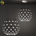 Modern Simple Restaurant Creative Grid Glass Pendant Light For Clothing Store