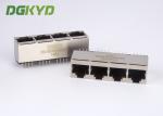 Top entry 180 degree 1x4 multiple port rj45 Connector without internal magnetics