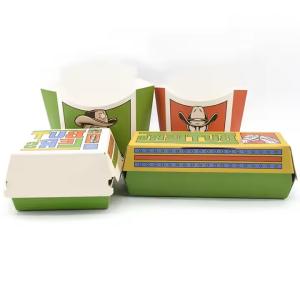 China Glossy Lamination Food Snack Burger Packaging Box Eco-Friendly Fast Food Takeaway factory