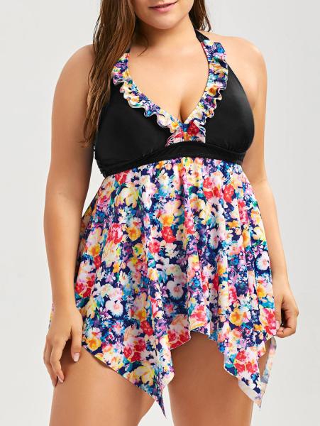 swimwear women bikini Large size swimsuit black dress Beach vacation sexy piece