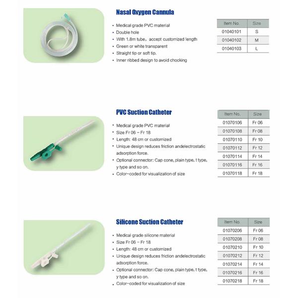 Different sizes Fr 06- Fr 18 sputum suction catheter 48cm medical sterile mucus extractor