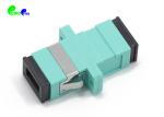 Multimode OM3 SC Simplex 50 / 125μm Fiber Optic Adapter With Full Flange Aqua