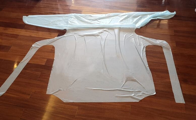 CPE GOWN, PLASTIC MEDICAL DISPOSABLE APRONS FOR DOCTOR, BIOHAZARD APRON, SURGICAL APRON, LOGO CUSTOMIZED EXAM APRON