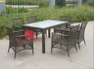 China luxury wholesale dining furniture,Elegant Poly Rattan Furniture Outdoor Wicker Dining Table And Chair factory