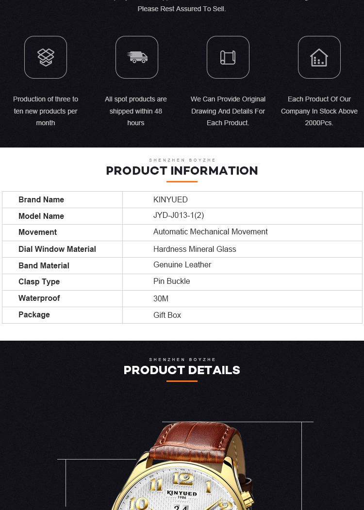 KINYUED New Wrist Sport Watch Waterproof Tourbillon Skeleton Watch Watches Men Luxury Brand Automatic Top