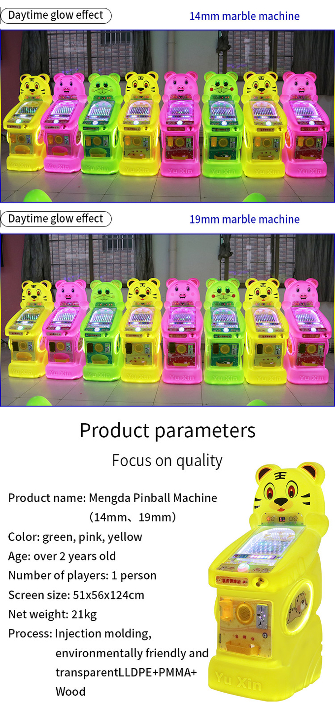 14mm Outdoor High Quality Children Coin Operated Arcade Pinball Machine