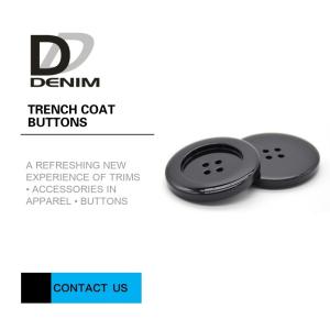 China Washable DTM Resin Trench Coat Buttons With Customized Engraved Logo factory