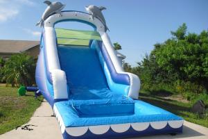China Play Inflatable Water Slides For Kids / Dolphin Inflatable Pool Water Slide on sale