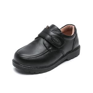 China 26-45 Black Leather School Shoes with Flat Heel and Laces Made factory