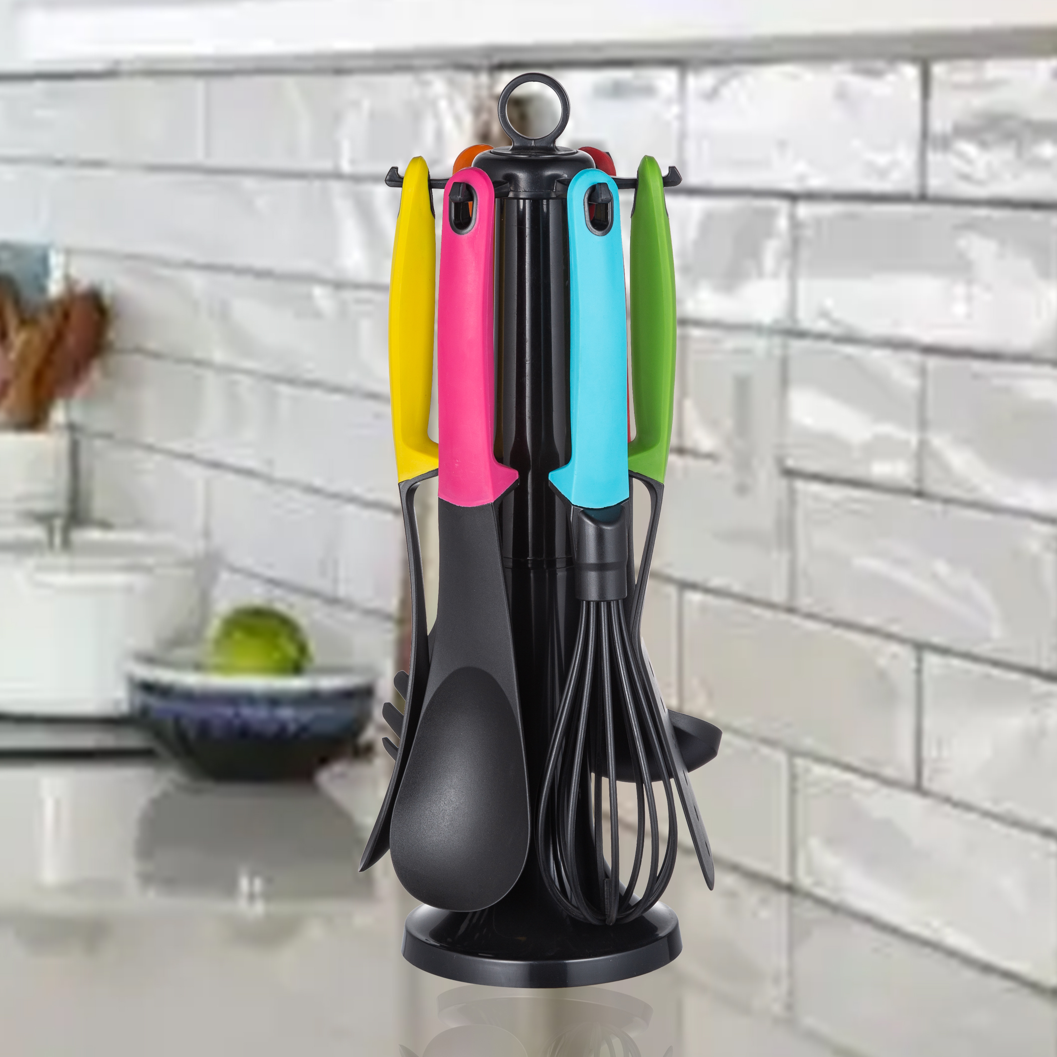 7 Pcs Non-stick Utensils Set with Heat Resistant Silicone Cooking Tools and TPR Handle
