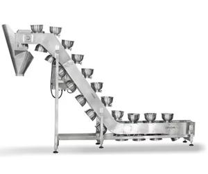 China 60 WPM Snack Food Packaging Machine Inclined 3L Bowl Type Filling Conveyor factory