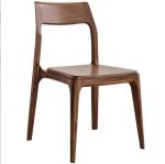 Stackable Upholstered Dining Chair Nordic Solid Walnut Wood for Modern Coffee