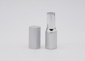 China Cosmetic Matte Silver Square Empty Lip Balm Containers factory
