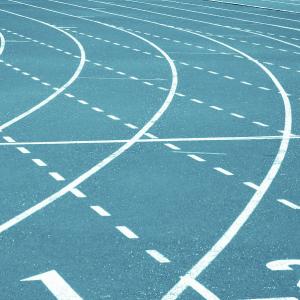 China Impact Resistant Eco Sports Flooring Blue PU Jogging Track Durable factory