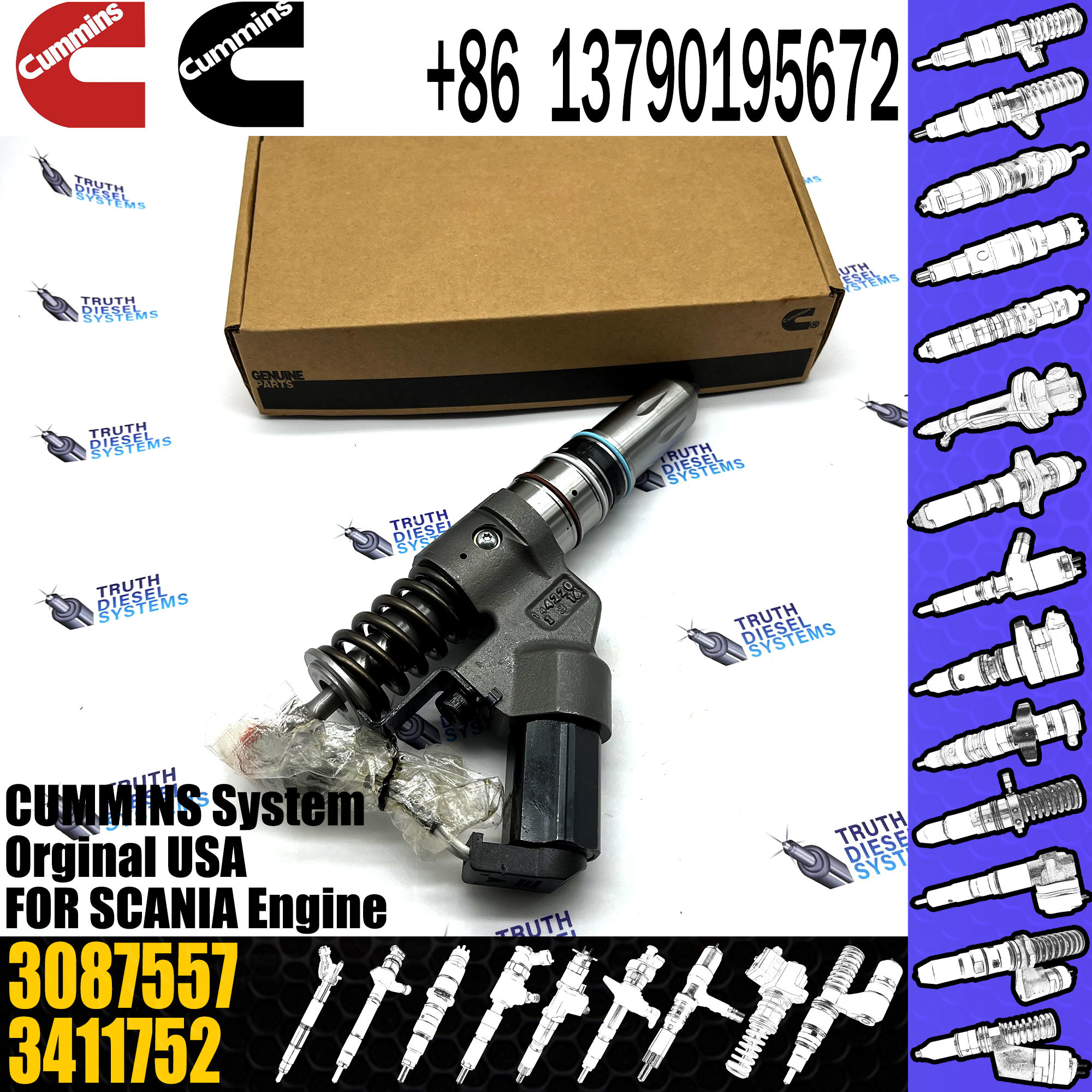 Diesel Engine Fuel Injector 3411752 3084589 3087557 For CUMMINS