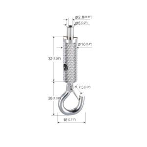 China Knurled Hook Grip cable gripper 10x32mm For Aircraft Cable YW86414 factory