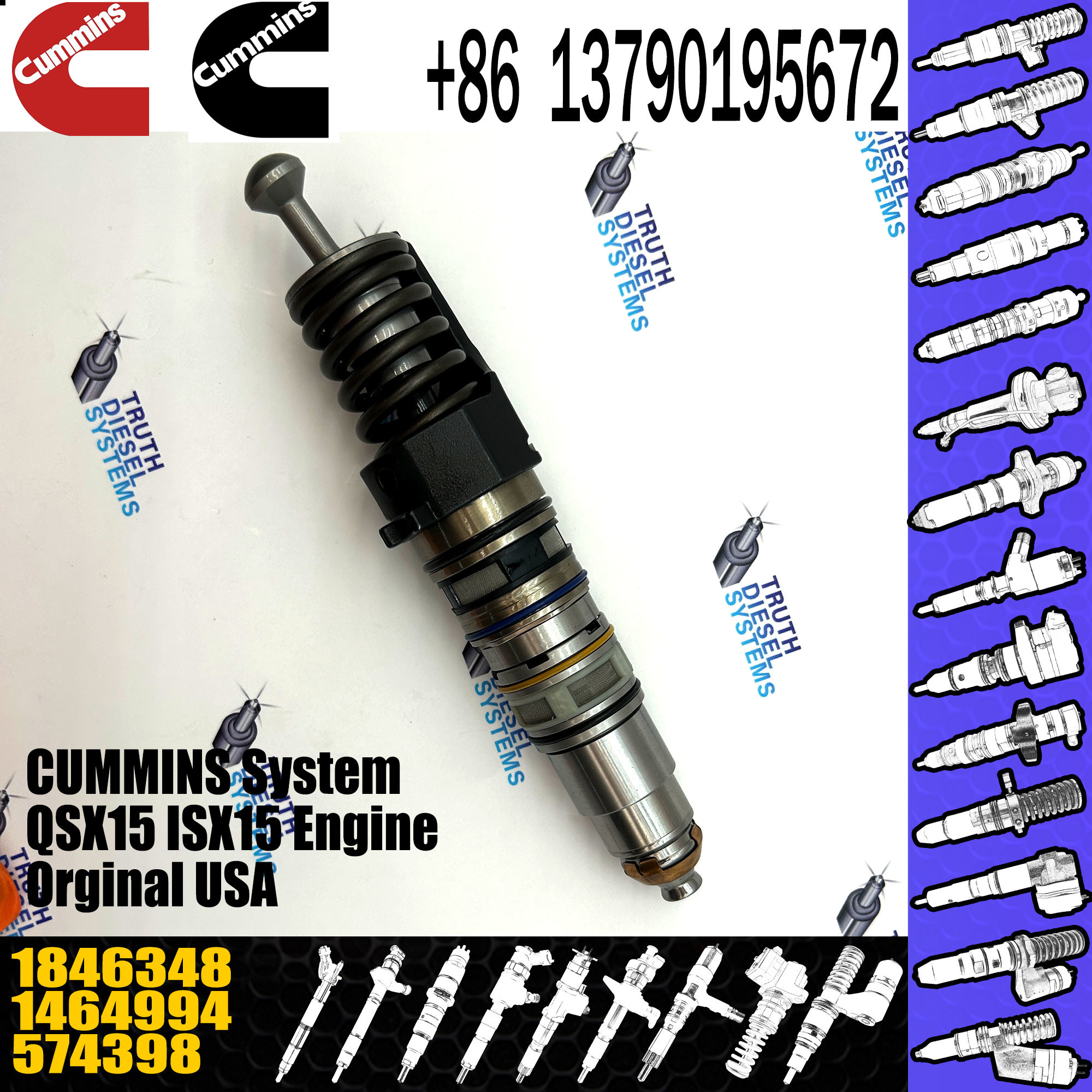 Diesel X15 Unit Injector 1846348 1464994 574398 579260 For SCANIA HPI DT12.02 08