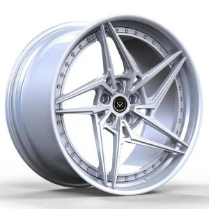 China BMW I8 Custom 2PC Forged Aluminum Alloy Rims Staggered 20x8.5 And 20x9 Matt Silver factory