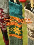 leg warmers loose socks wool blend button down pierced decoration boot socks