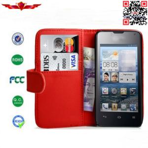 China Dirtproof/Shockproof High Level PU Wallet Leather Cover Case For HUAWEI Ascend Y330 factory
