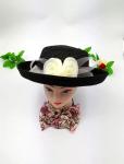 100% Paper Straw Ladies Floppy Straw Hats With Silk Flowers Decoration 85cm*42cm