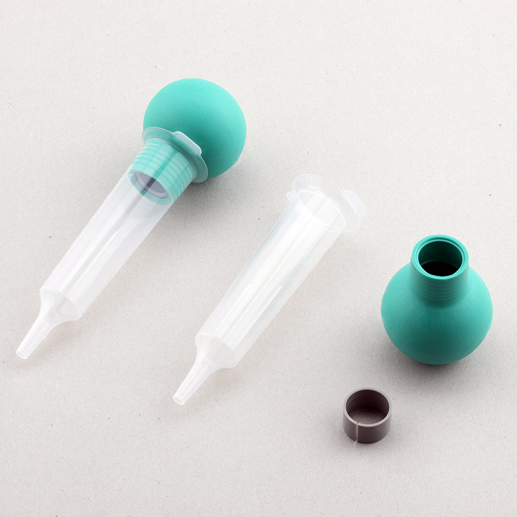Transparent Sterile Disposable Rubber Ball Syringe 60Ml For Feeding Irrigation