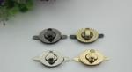 China handbag hardware silver color oval shape small twist turn lock