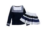 Cotton Woven Technics Little Girl School Dresses With Print Or Embroidery Logo