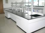 Economical All Wood Lab Island Bench / Lab Center Bench With Aluminum Coated