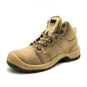 China PU Sole Electrical Safety Shoes Yellow Canvas Steel Toe Shoes Industrial factory