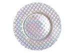 13 Inch Handmade Luster Glass Charger Plates Electroplating
