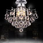 Modern Crystal Semi Flush Ceiling Lights Fixtures Indoor Home Light Fixturs (WH